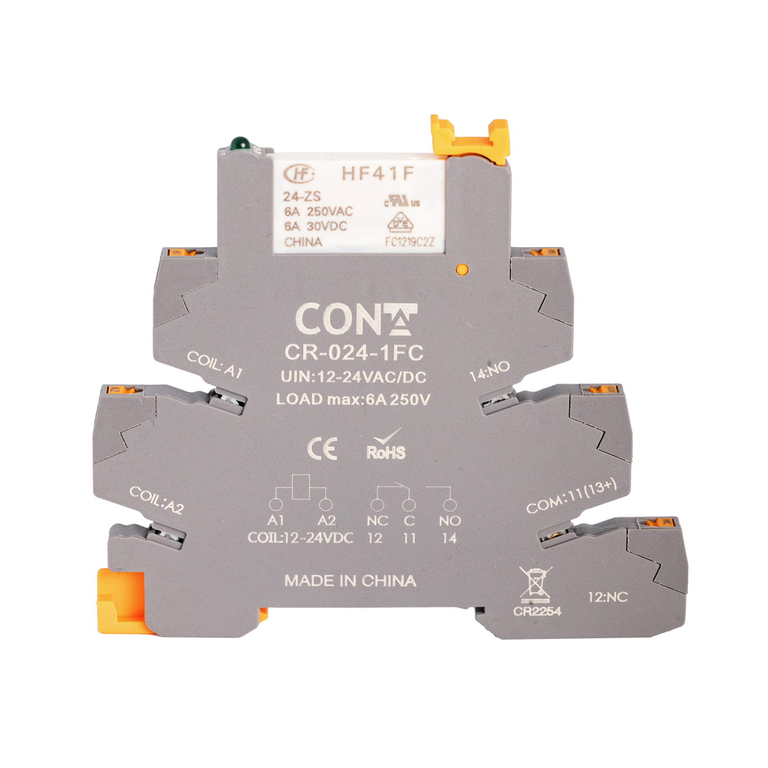 Изображение товара CR-024-1FC, ОДНОКОНТАКТНЫЙ РЕЛЕЙНЫЙ МОДУЛЬ, 6,2 ММ, 24VDC CONTA