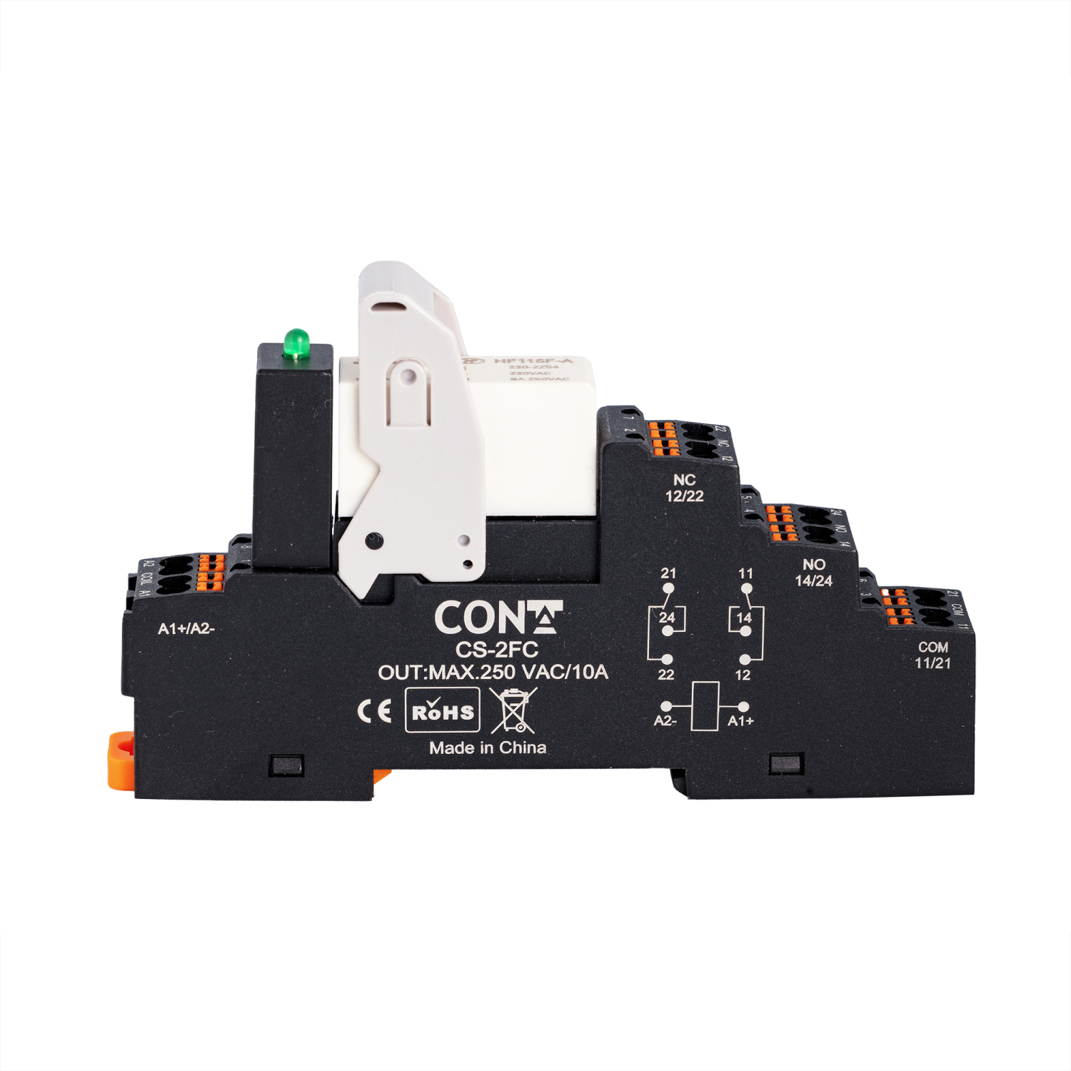 Изображение товара CR-230-2FC, ДВУХКОНТАКТНЫЙ РЕЛЕЙНЫЙ МОДУЛЬ, 15 ММ, 230 VDC CONTA