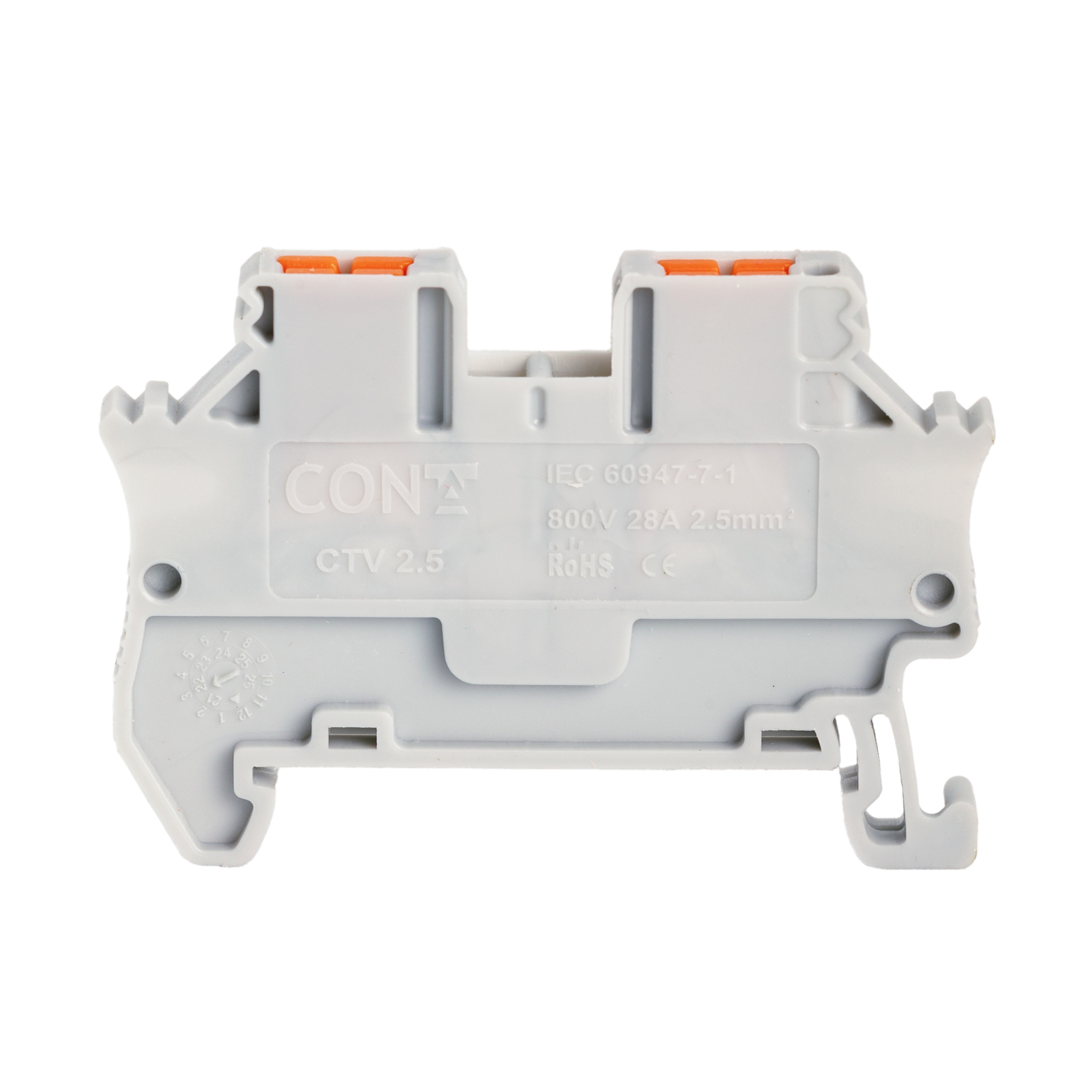Изображение товара CTV 2.5 GRAY, КЛЕММА ПРОХОДНАЯ, 2.5 КВ.ММ, PUSH-IN CONTA